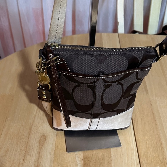 Coach Handbags - Coach Legacy  Brown and Cream Logo Crossbody Bag
